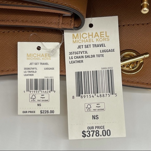 Michael Kors Chain Tote & Trifold Wallet Luggage - Picture 12 of 12